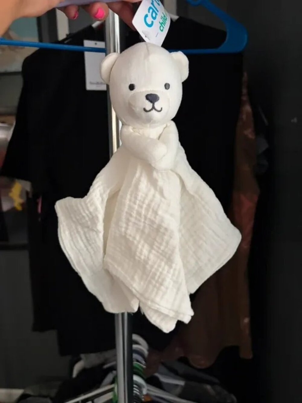 Carter’s Child of Mine White Bear Security Blanket Lovey Baby NWT